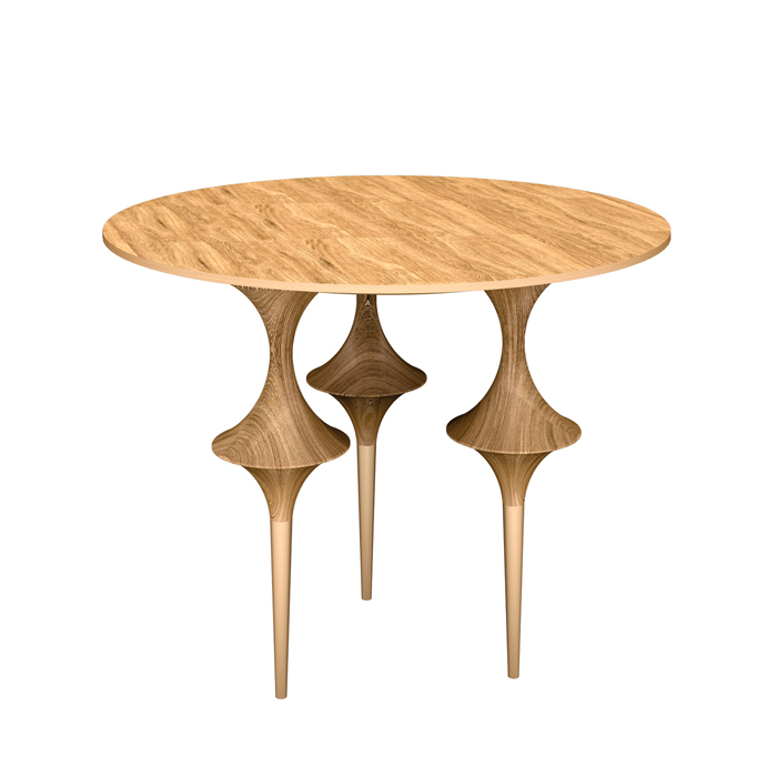 mesa lateral bailarina ponteira em madeira redonda