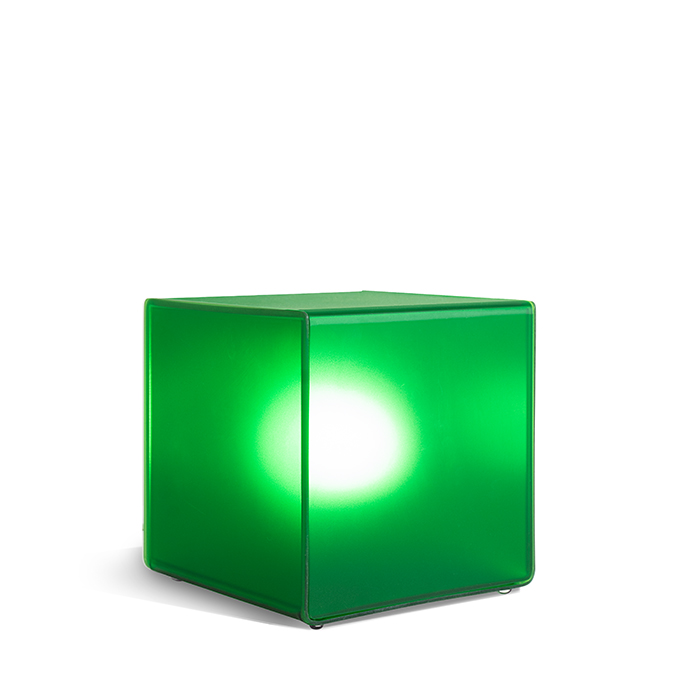 luminária de mesa cubo